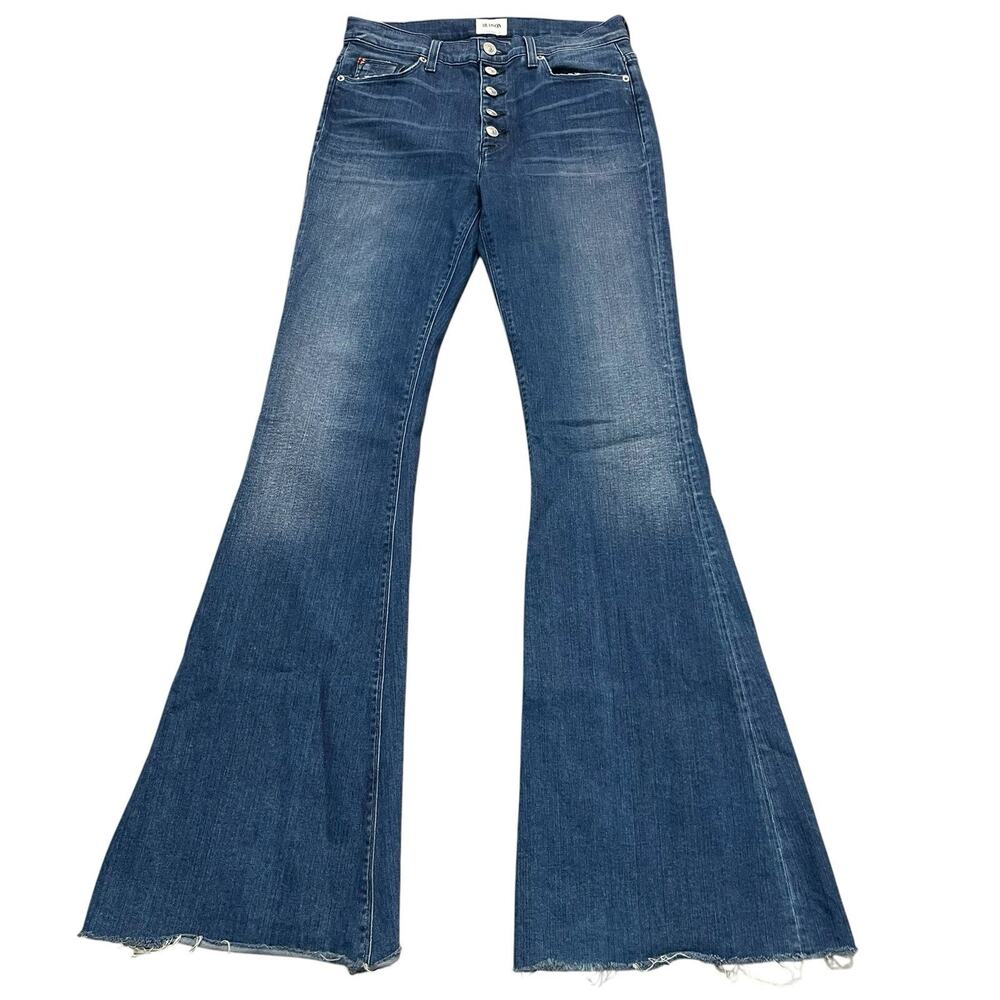 Hudson Jodi High Waist Flare Jeans 28 Button Fly Bell Bottom Boho Festival Retro